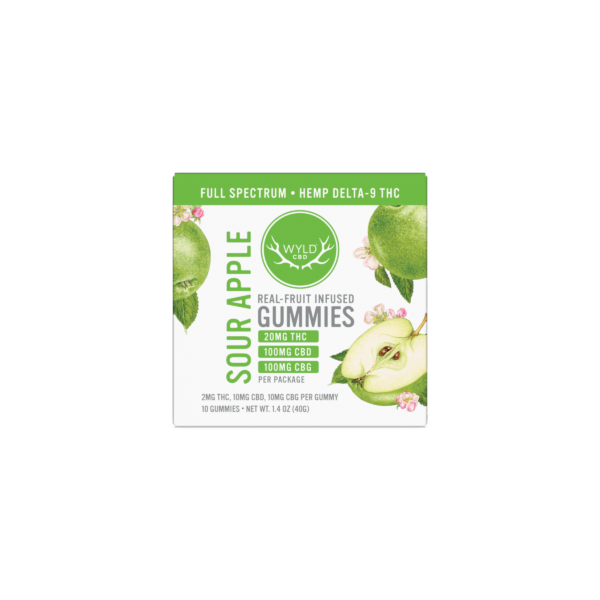 WYLD CBD Sour Apple THC Gummies – 2mg (10 count)